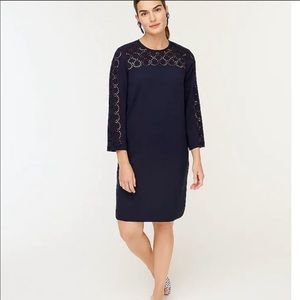 J. Crew Navy Laser Eyelet Cut out Dress